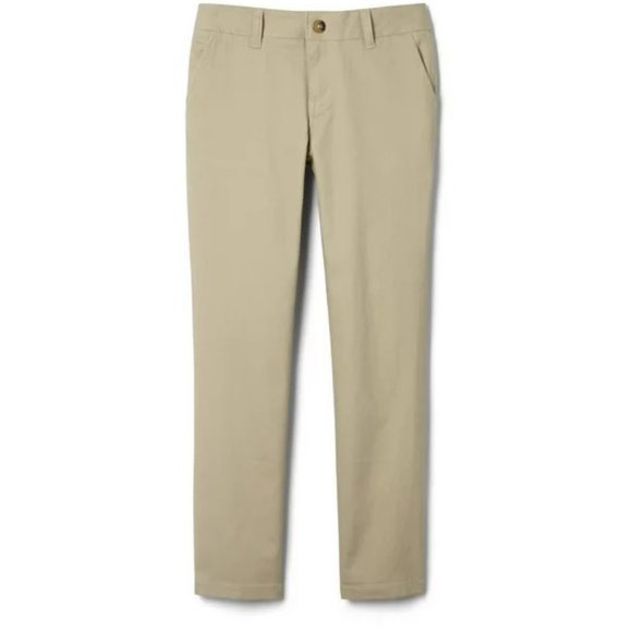 French Toast Girls Adjustable Waist Straight Leg Pants - 20.5 Plus - Khaki - NWT - Picture 1 of 3